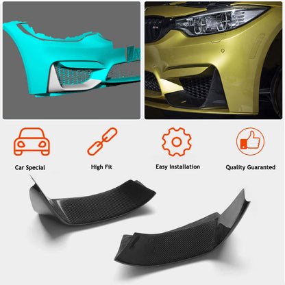 Front Bumper Splitters Carbon Fiber V5 (for F82/F83) for BMW 4 series F-32 2012-2020 - image 2
