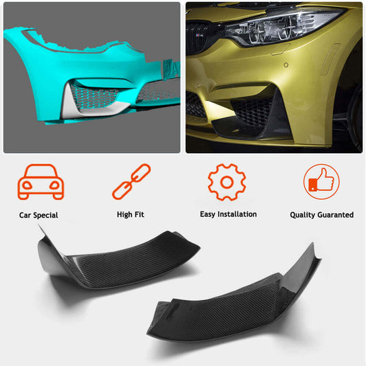 Front Bumper Splitters Carbon Fiber V5 (for F82/F83) for BMW 4 series F-32 2012-2020 - image 2