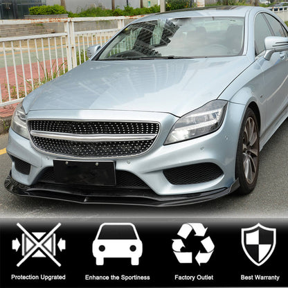 Front Bumper Lip Spoiler (for Base SD 2015-2018, Carbon) for Mercedes CLS C218 2011-2018 - image 2