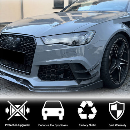 Front bumper covers (for RS6, 4 pcs, Carbon) for Audi A6 C7 2011-2017 - image 2