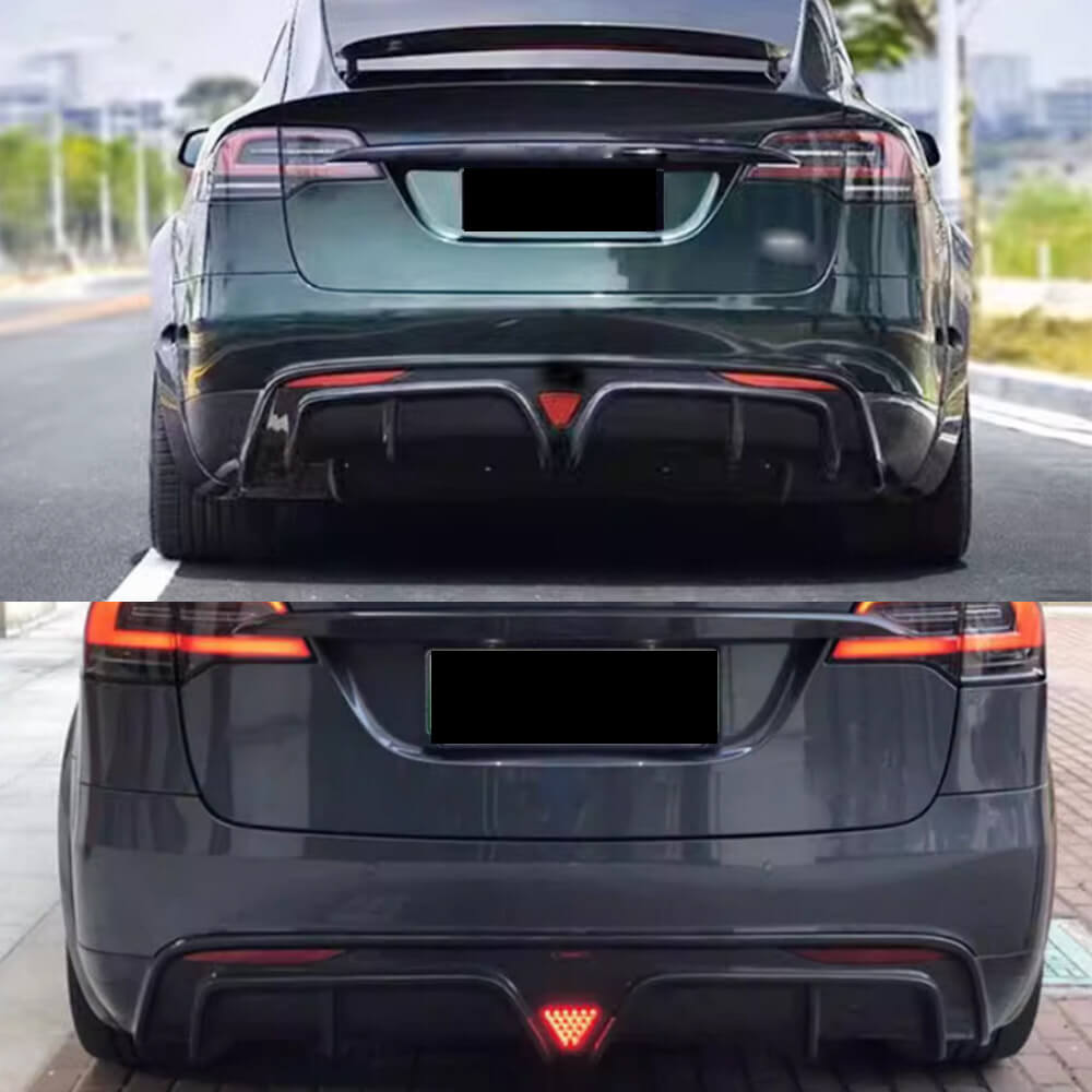 Rear Bumper Diffuser Carbon Fiber (for Plaid 2022-2024) for Tesla Model X - image 2