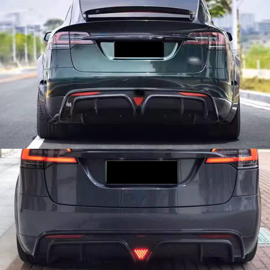 Rear Bumper Diffuser Carbon Fiber (for Plaid 2022-2024) for Tesla Model X - image 2