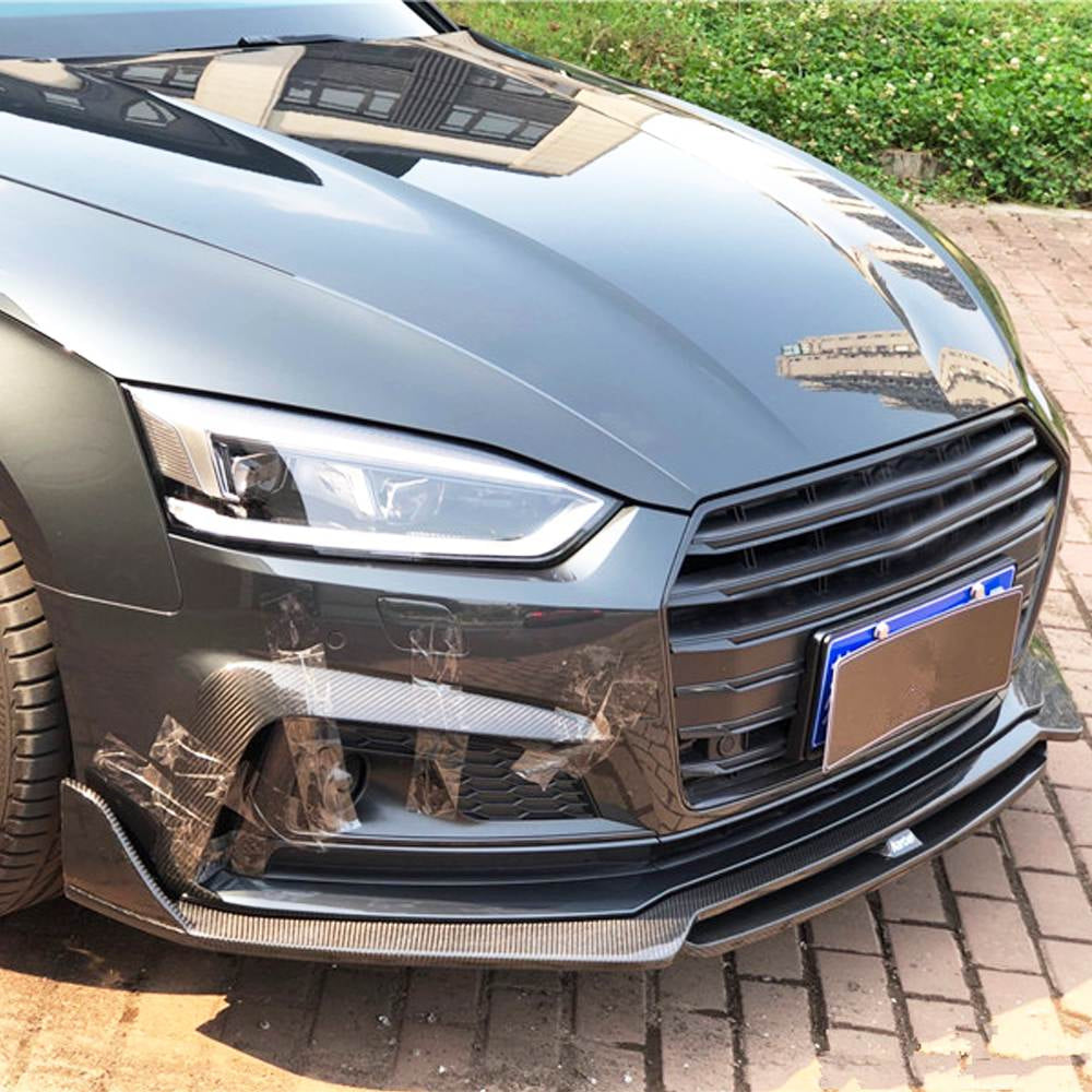 Front Bumper Lip V2 (for S-Line 2021-2025, Carbon) for Audi A5 2016-2025 - image 2