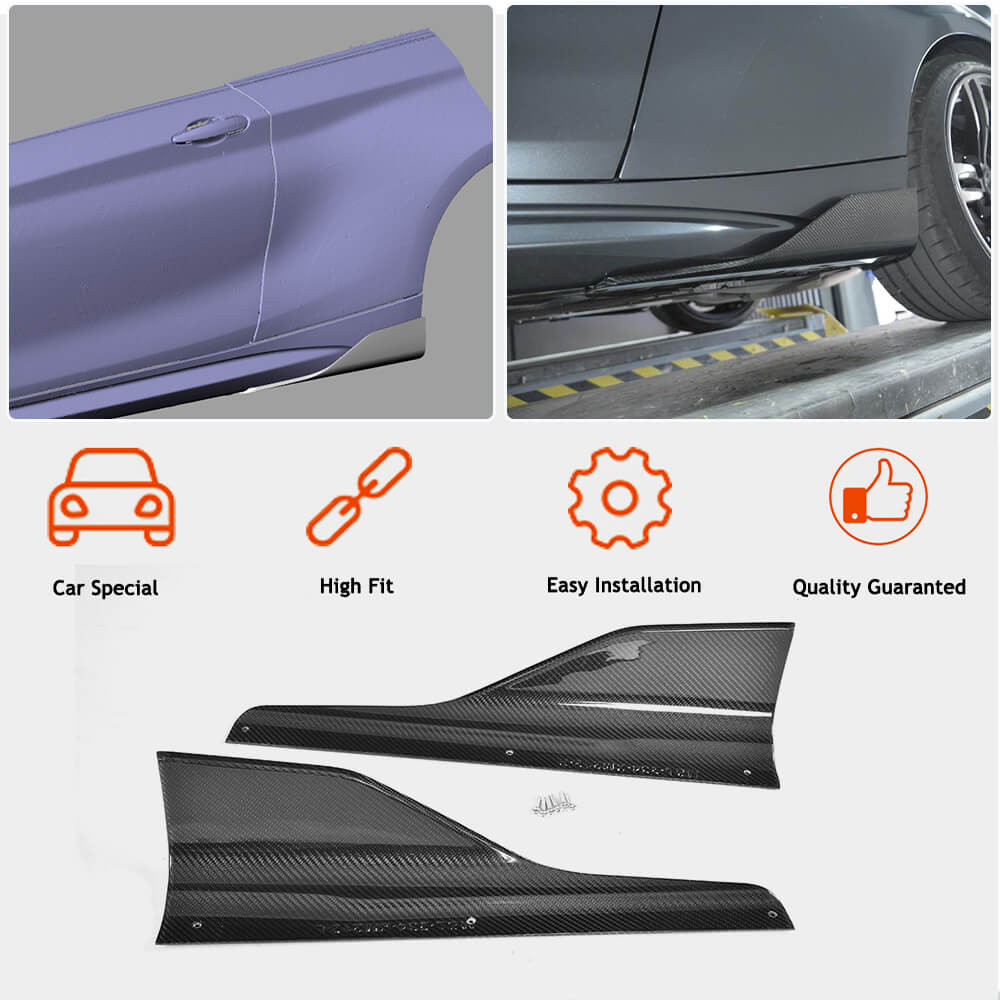 Side Skirts Carbon Fiber V3 (for M-Competition) for BMW 2 Series F22/23 2014-2021 - image 2