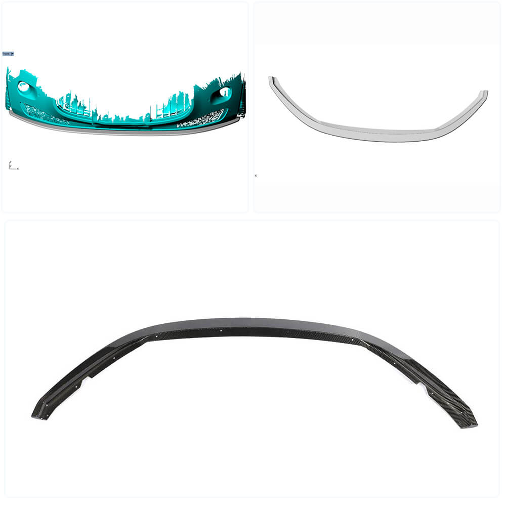 Lip front bumper cover (2007-2009, Carbon) for Maserati GranTurismo 2007-2019 - image 2