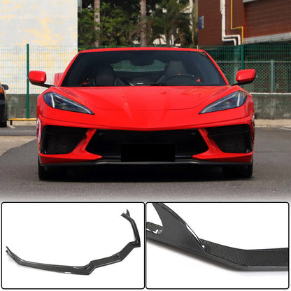 Front Bumper Lip Spoiler (Carbon) for Chevrolet Corvette C8 2019- - image 2