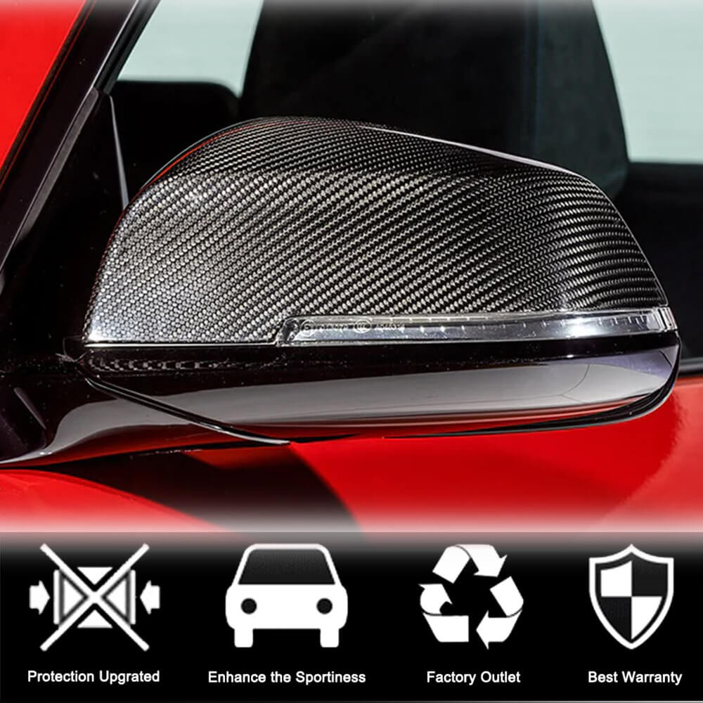 Mirror Covers Pair Carbon Fiber V2 for BMW 1 series F20/21 2011-2019 - image 2