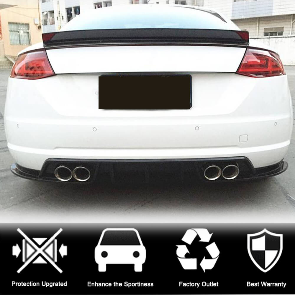 Rear Bumper Diffuser (for Base, 2014-2019, Carbon) for Audi ТТ 2014-2023 - image 2