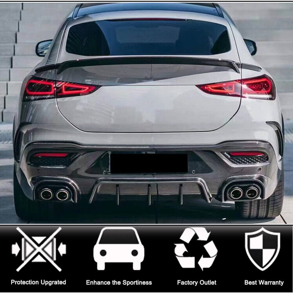 Rear Bumper Carbon Trim for GLE 350/GLE450/GLE63 2019-2023 for Mercedes GLE coupe C167 2019- - image 2