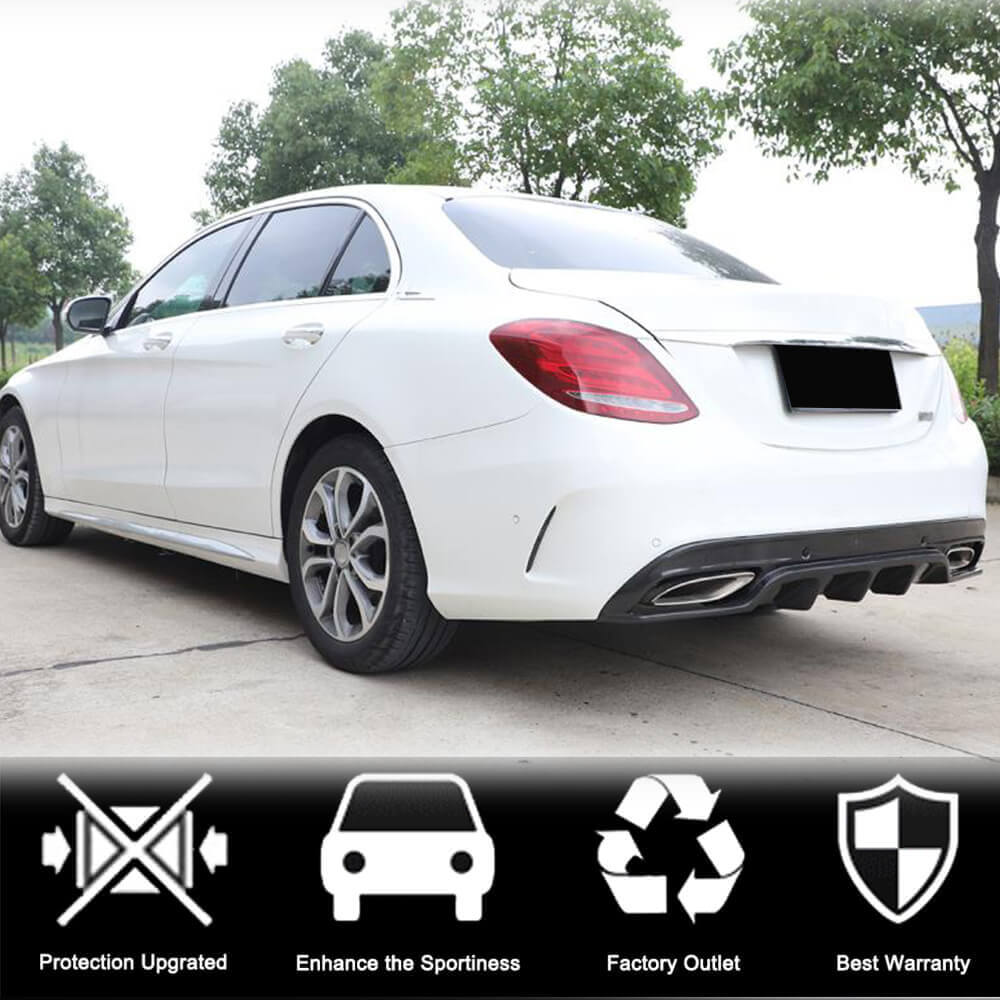 Rear bumper diffuser (for SD C43/C63 AMG 2015-2019, Carbon) for Mercedes C-class W205 2014-2021 - image 2