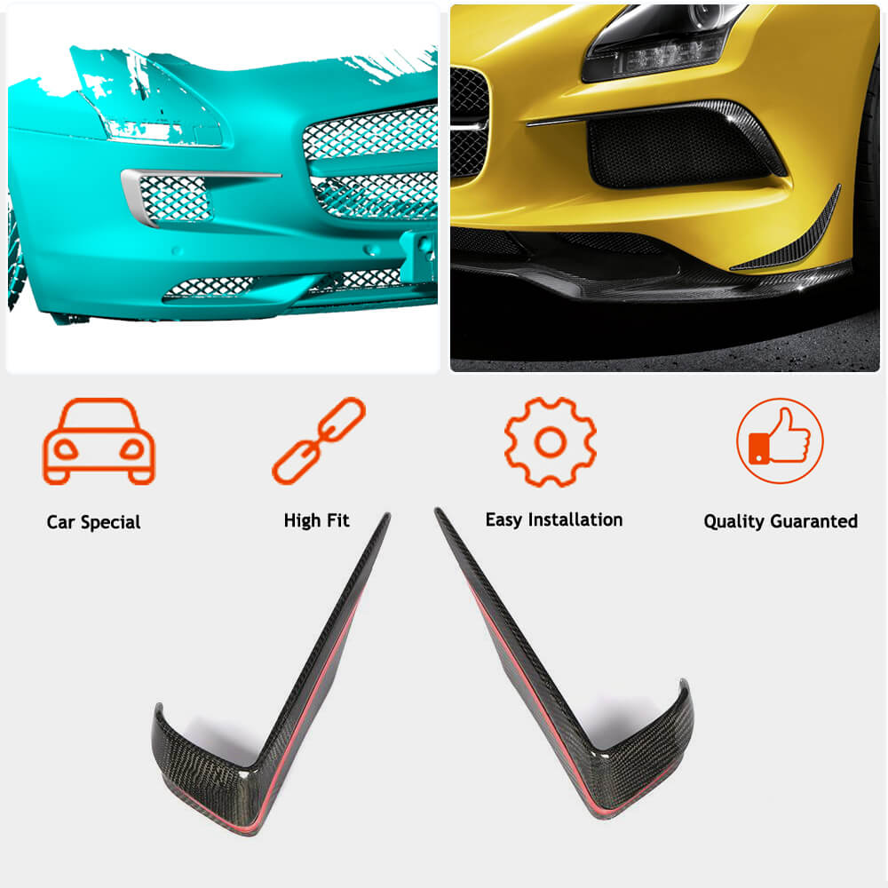 Front Bumper Flaps V2 (Carbon) for Mercedes SLS C197 2010-2014 - image 2