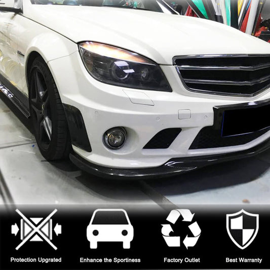 Covers on the front bumper (for C63 AMG Sedan 2008-2011, Carbon) for Mercedes C-class W204 2007-2015 - image 2
