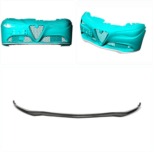 Front Bumper Lip V1 Add-on (for Base, Carbon) for Alfa Romeo Giulia 2016-2022 - image 2