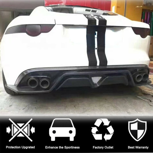 Rear bumper diffuser (2013-2019, Carbon) for Jaguar F-Type - image 2