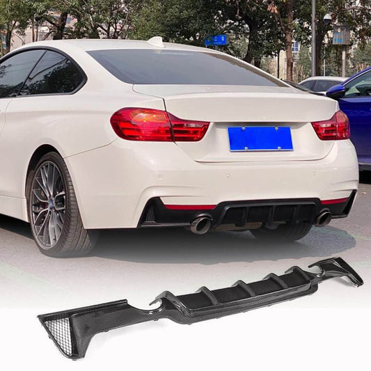 Rear Bumper Diffuser Carbon Fiber V4 (M-Sport) for BMW 4 series F-32 2012-2020 - image 2
