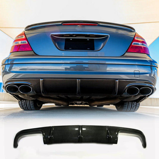 Rear bumper diffuser (for E55 AMG 2003-2006, Carbon) for Mercedes E-class W211 2002-2009 - image 2