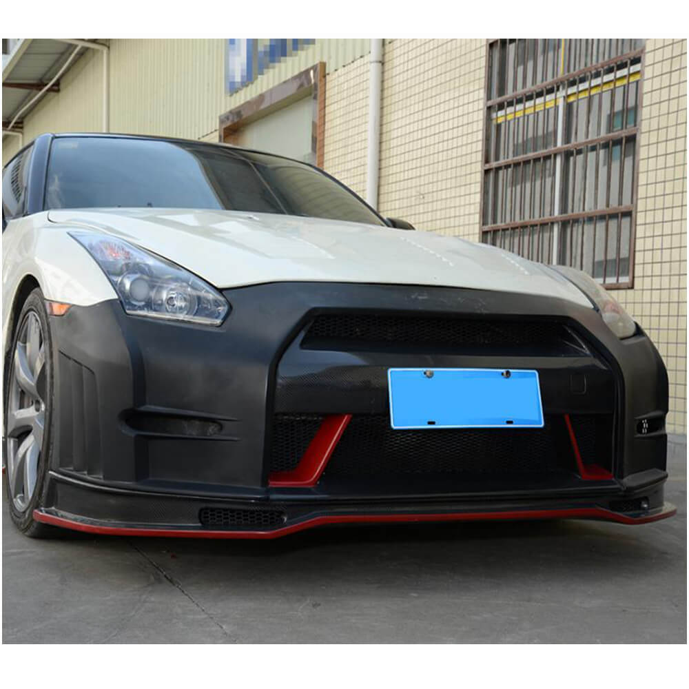 Front Bumper Lip Spoiler (2009-2015, Carbon) for Nissan GT-R 2008-2025 - image 2