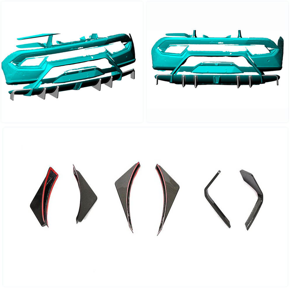 Rear Bumper Splitters Carbon Fiber for Lamborghini Huracan - image 2