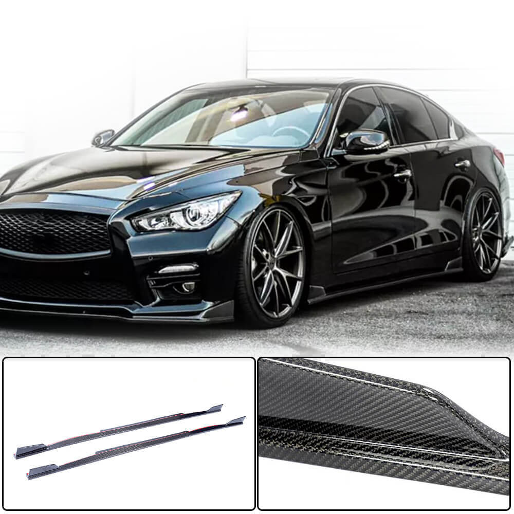 Side Skirts V1 (for Q50, Carbon) for Infiniti Q50/Q60 2013-2024 - image 2