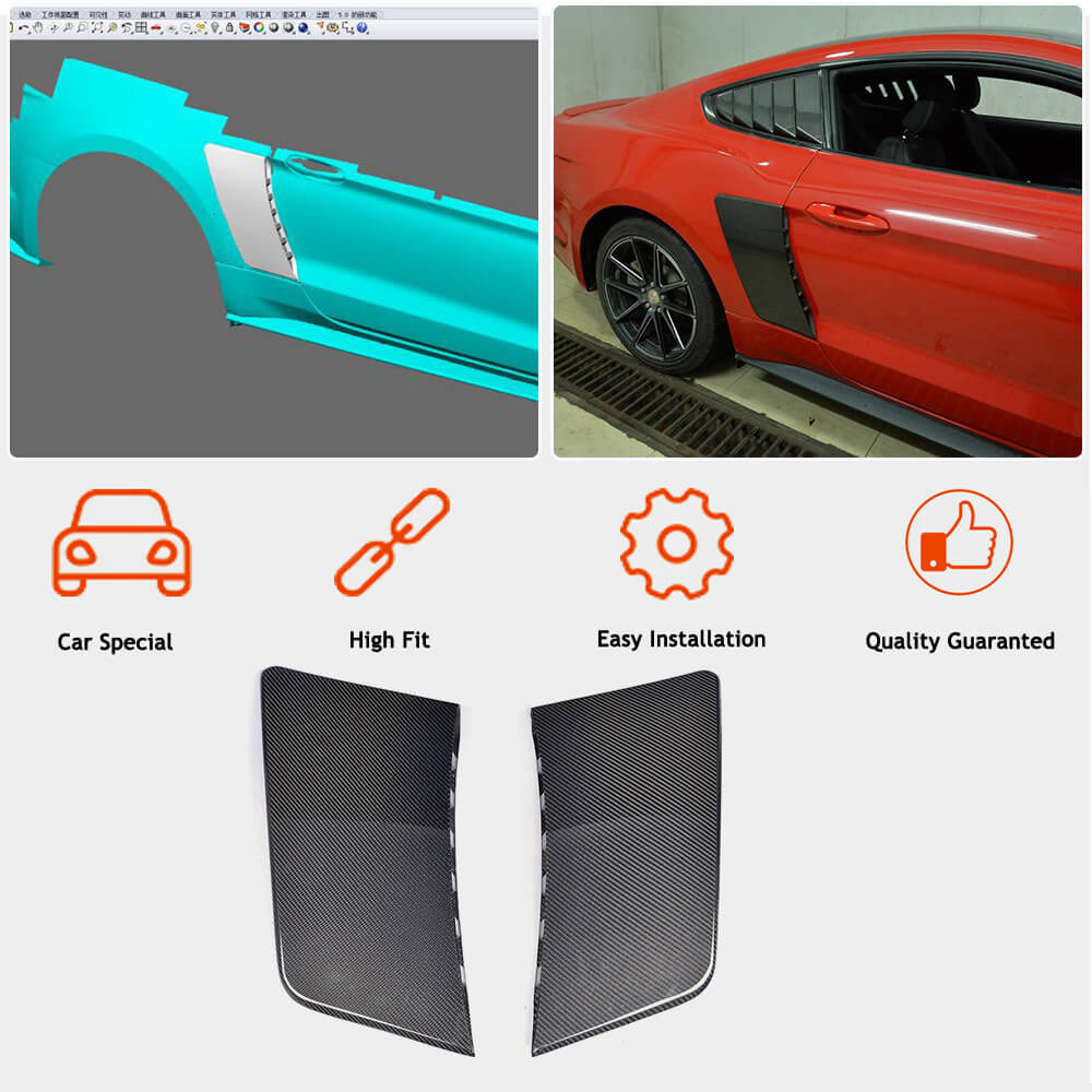 Rear Fender Covers (2015-2017, Carbon) for Ford Mustang 2015-2023 - image 2