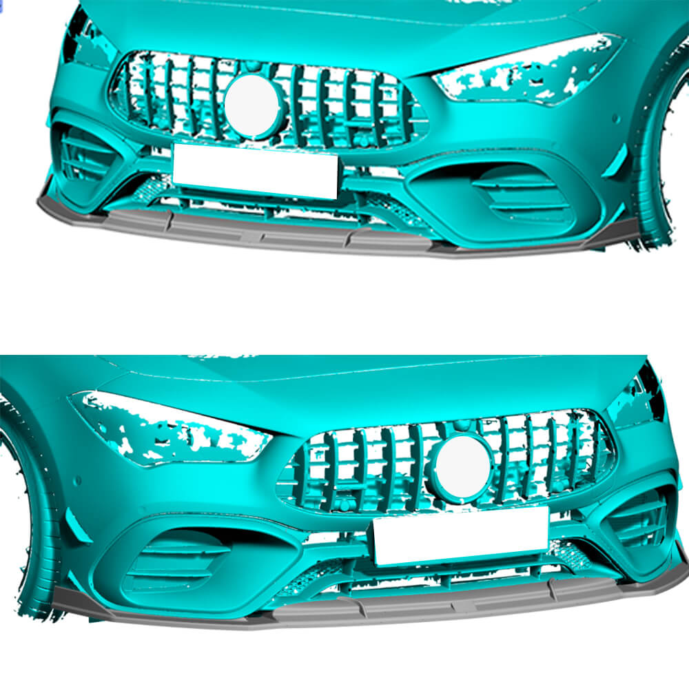 Front Bumper Lip Spoiler (for CLA45 AMG SD, Carbon) for Mercedes CLA C118 2019- - image 2
