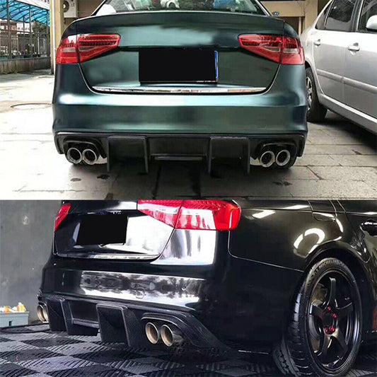 Rear bumper diffuser (for S4 2013-2015, Carbon) for Audi A4 B8 2007-2015 - image 2