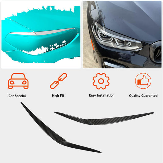 Headlight Eyebrows Lamp Eyelids Carbon Fiber V1 for BMW X3 G01 2018- - image 2