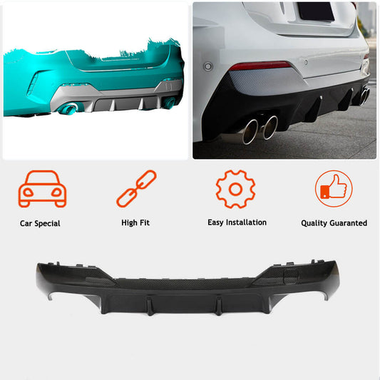 Rear Bumper Diffuser Dry Carbon Fiber V2 (M-Sport) for BMW 4 series G22/23/26 2020- - image 2