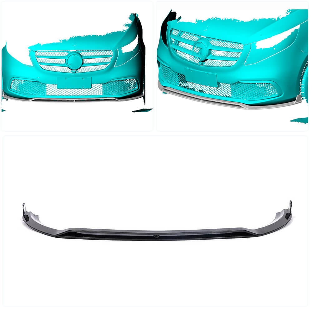 Front Bumper Lip Overlay (2020+, Dry Carbon) for Mercedes Vito/V-class W447 2014- - image 2
