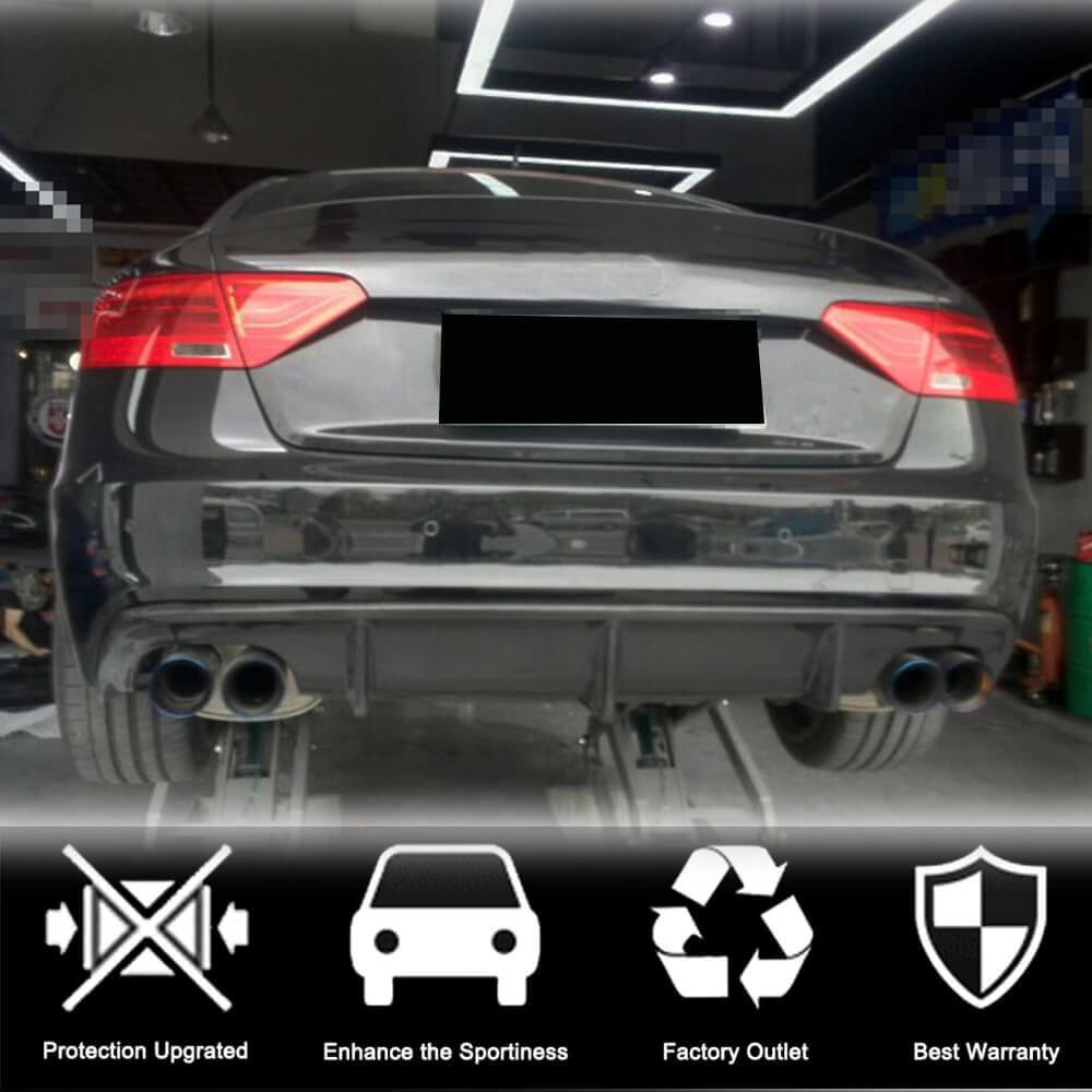 Rear bumper diffuser V1 (for S-Line 2012-2015, Carbon) for Audi A5 2007-2015 - image 2