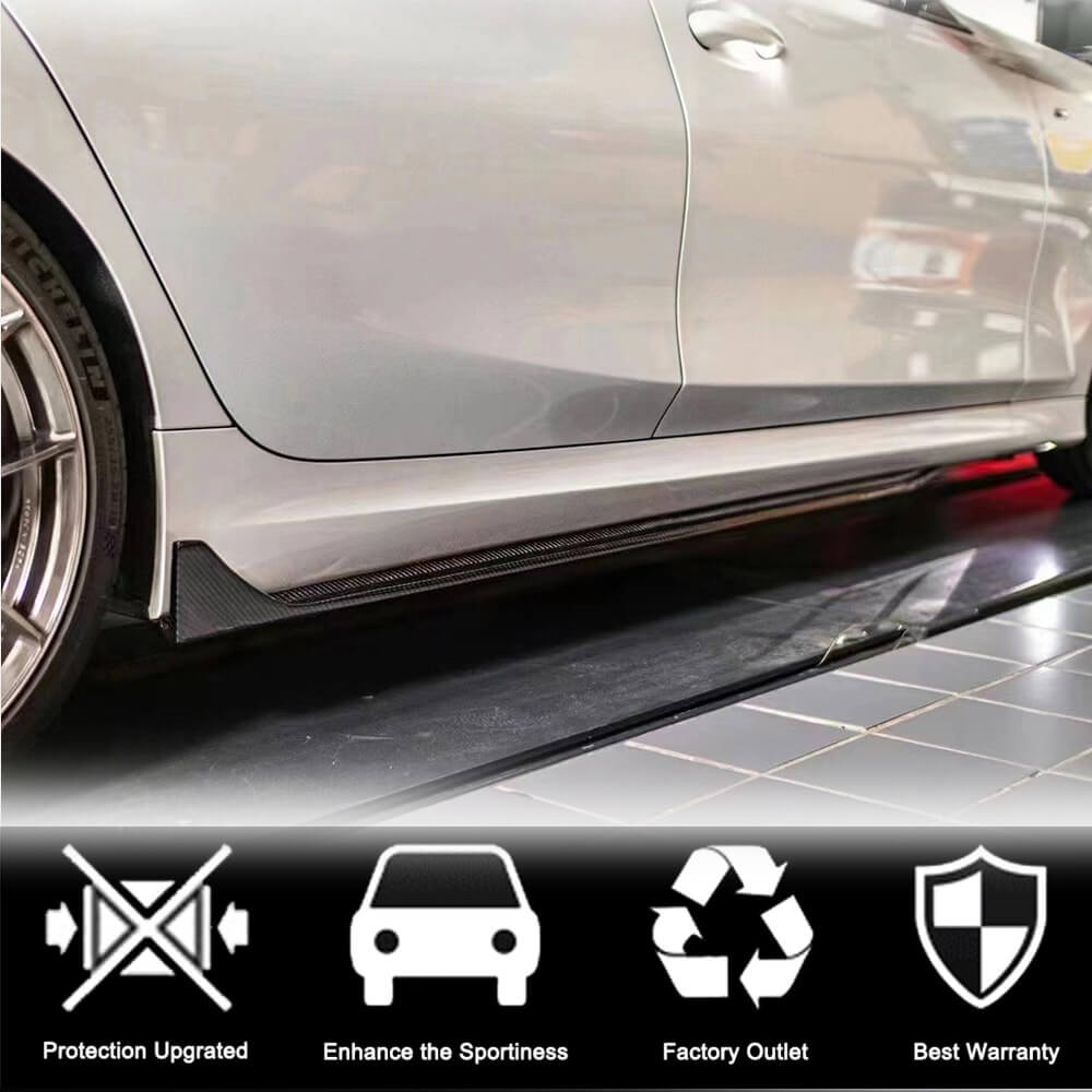 Side Skirt Extensions V3 (for G20 M-Sport, Carbon) for BMW 3 Series G20/G21 2018- - image 2