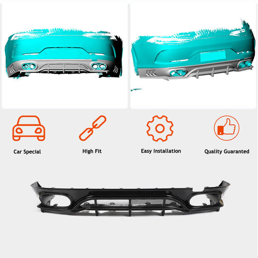 Rear Bumper Diffuser for GT43/GT50/GT53 2018-2022, Carbon for Mercedes AMG GT 4 X290 2018- - image 2