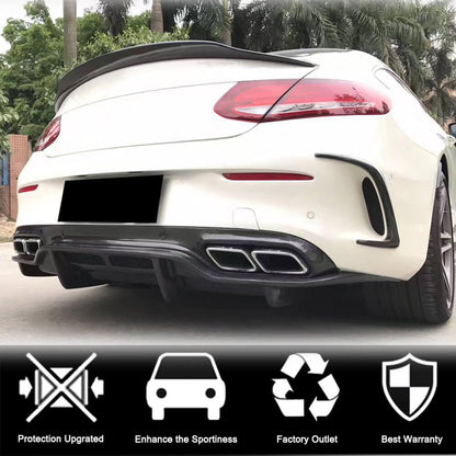 Rear Bumper Diffuser V2 (for Coupe/Cabriolet C63 AMG 2015-2019, Carbon) for Mercedes C-сlass W205 2014-2021 - image 2