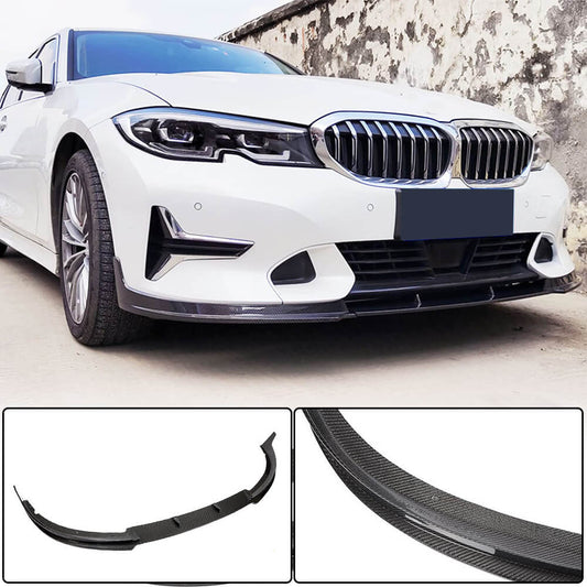 Front Bumper Lip V2 (for Base 2018-2022, Carbon) for BMW 3 Series G20/21 2018- - image 2