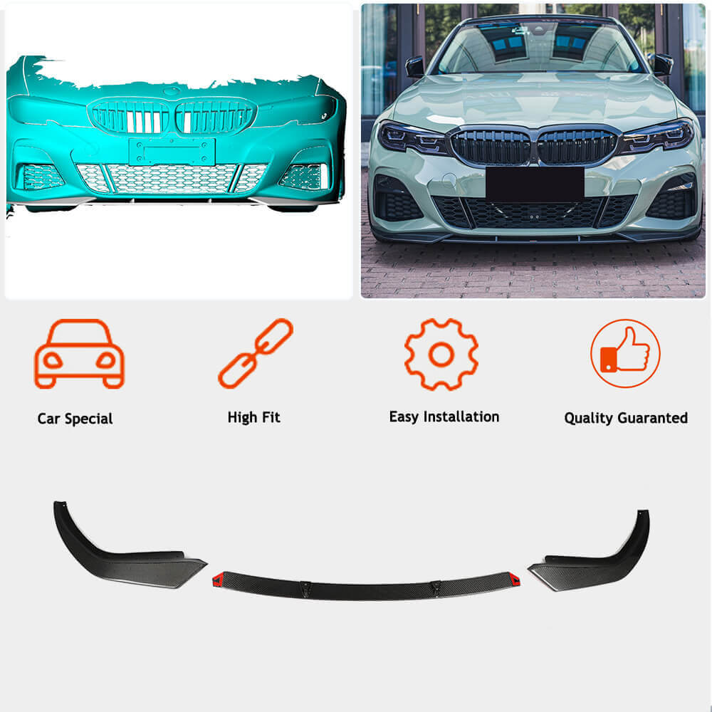 Front Bumper Lip SC-Style for M-Sport 2018-2022 Carbon for BMW 3 Series G20/G21 2018- - image 2