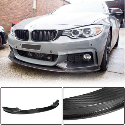 Front Bumper Lip Carbon Fiber V4 (M-Sport) for BMW 4 series F-32 2012-2020 - image 2