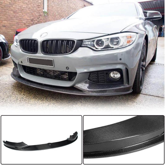 Front Bumper Lip Carbon Fiber V4 (M-Sport) for BMW 4 series F-32 2012-2020 - image 2