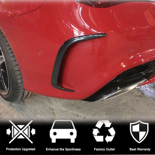 Covers on the rear bumper V1 (for AMG-Line / CLA45 AMG SD, Carbon) for Mercedes CLA C117 2013-2019 - image 2