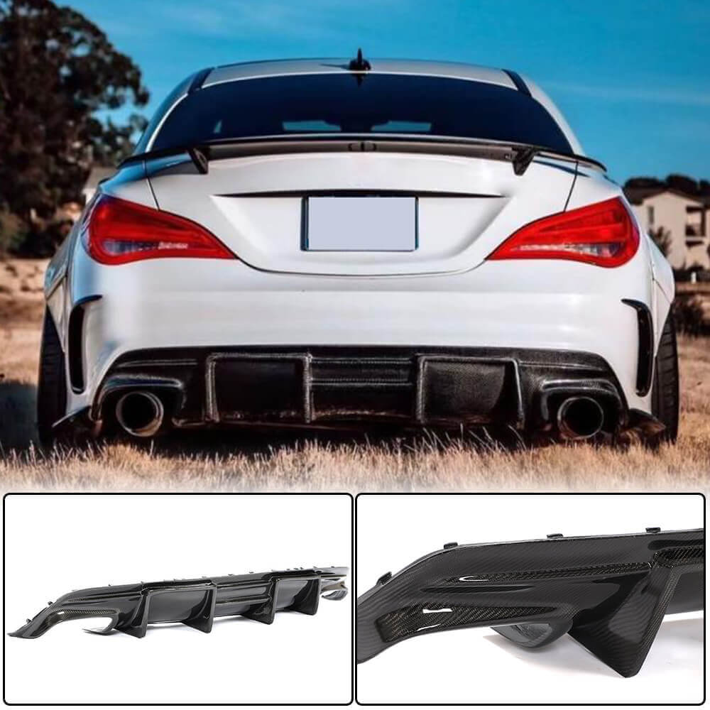 Rear Bumper Diffuser V1 for AMG-Line / CLA45 AMG, Carbon for Mercedes CLA C117 2013-2019 - image 2