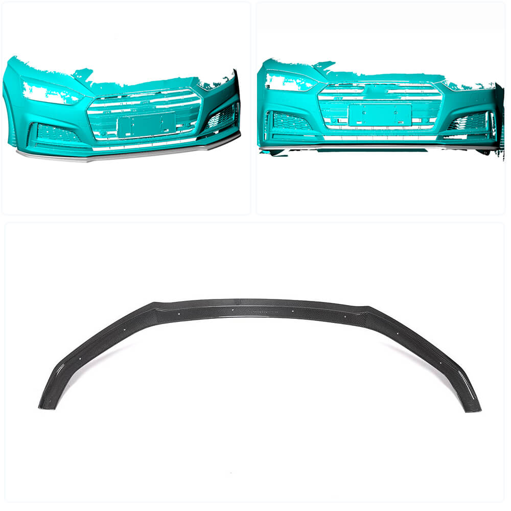 Front Bumper Lip V1 for S-Line 2016-2020 Carbon for Audi A5 2016-2025 - image 2