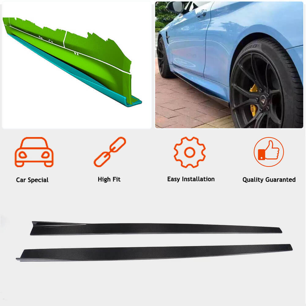 Side Skirt Extensions V1 (for F82/F83, Carbon) for BMW 4 Series F32/F33/F36 2012-2020 - image 2