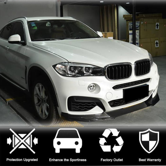 Front Bumper Lip (for M-Sport, Carbon) for BMW X6 F-16 2014-2019 - image 2
