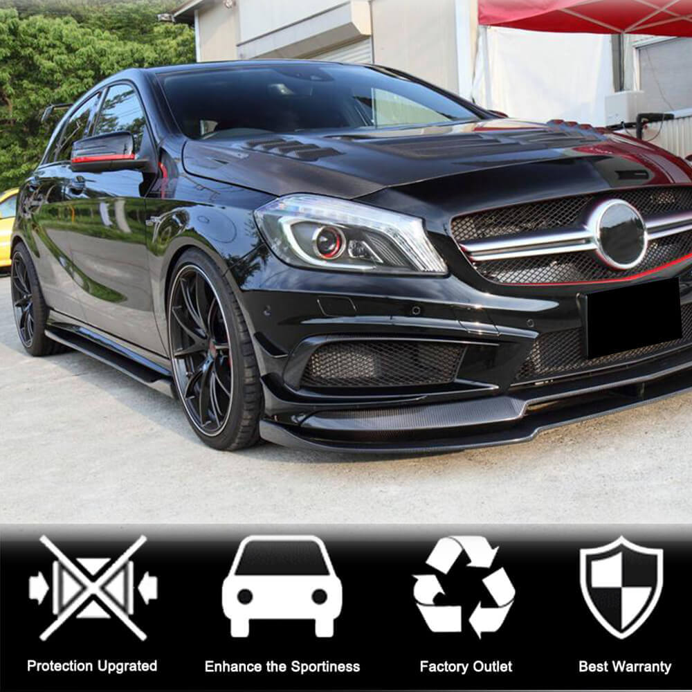Side Skirts V4 (Carbon) for Mercedes A-сlass W176 2012-2018 - image 2