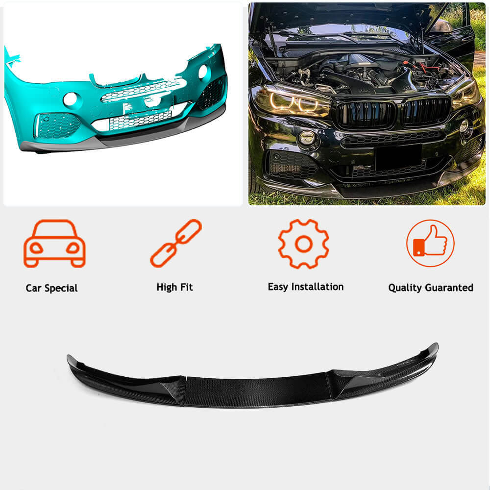 Front Bumper Lip Carbon Fiber (M-Sport) for BMW X5 F-15 2013-2018 - image 2