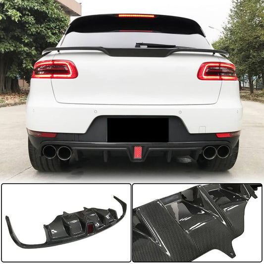 Rear Bumper Diffuser V2 (2014-2021, Carbon) for Porsche Macan 2014-2024 - image 2
