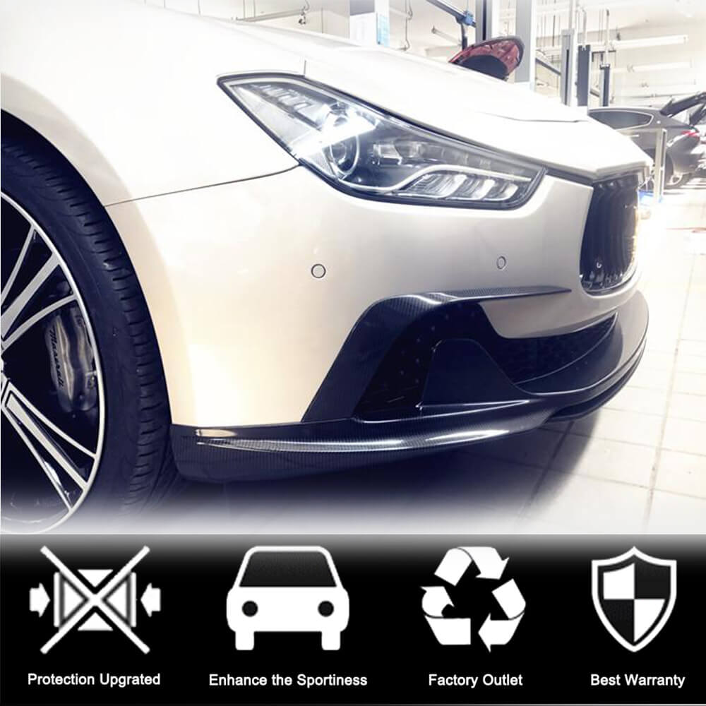 Carbon Front Bumper Covers (for Base/S/S Q4 2013-2017) for Maserati Ghibli 2013-2023 - image 2