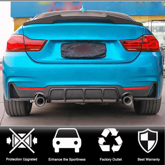 Rear Bumper Diffuser Carbon Fiber V3 (M-Sport) for BMW 4 series F-32 2012-2020 - image 2
