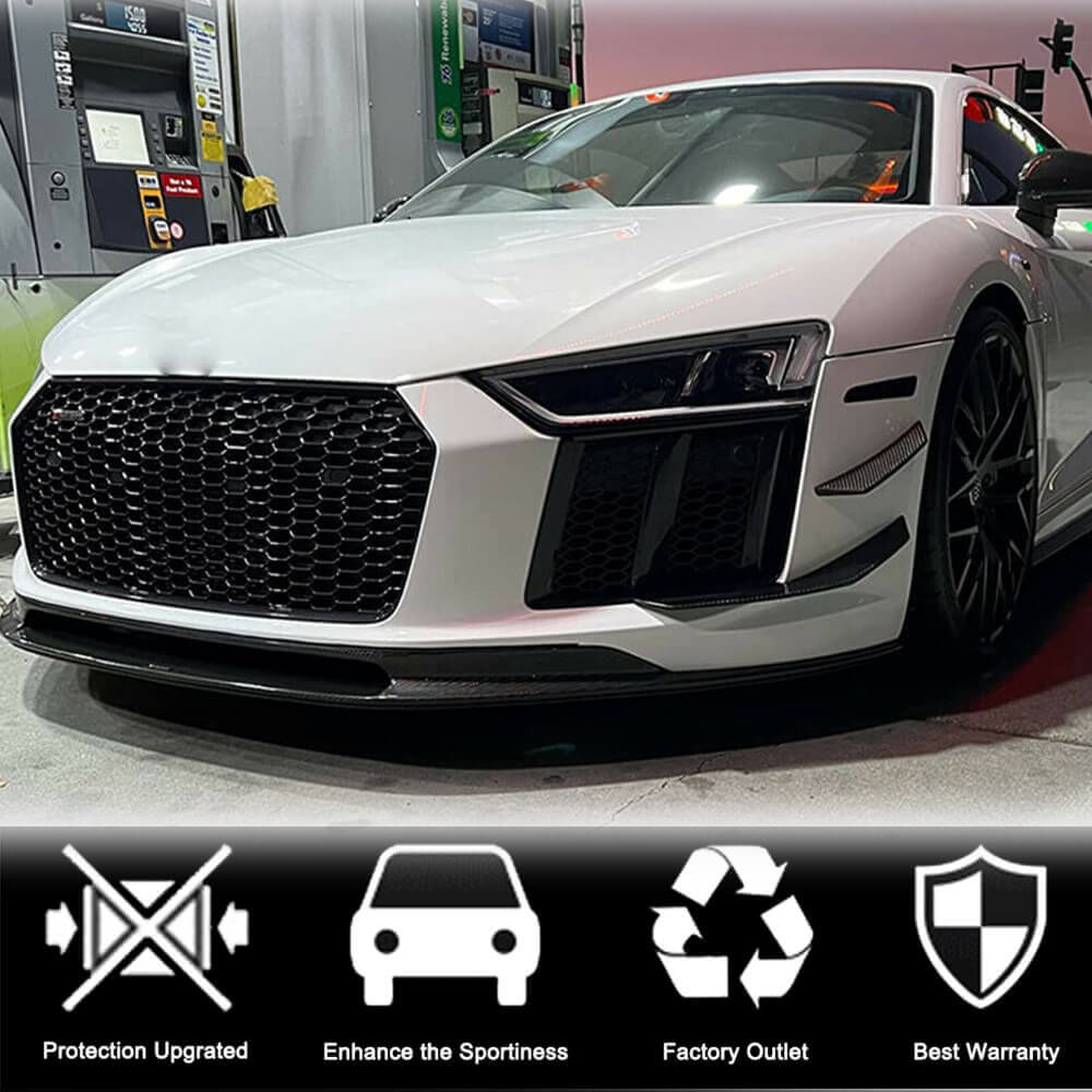 Front Bumper Lip V2 (2015-2020, Carbon) for Audi R8 2015- - image 2