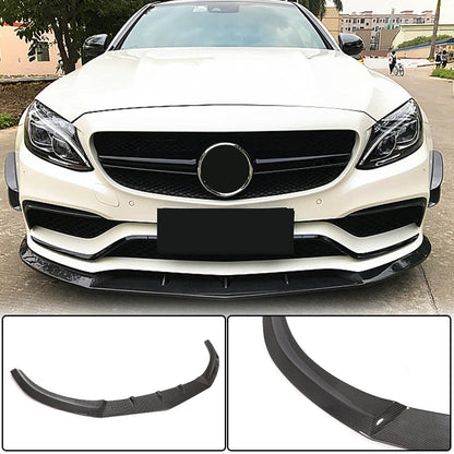Front Bumper Lip V3 for SD C63 AMG 2015-2019 Carbon for Mercedes C-сlass W205 2014-2021 - image 2