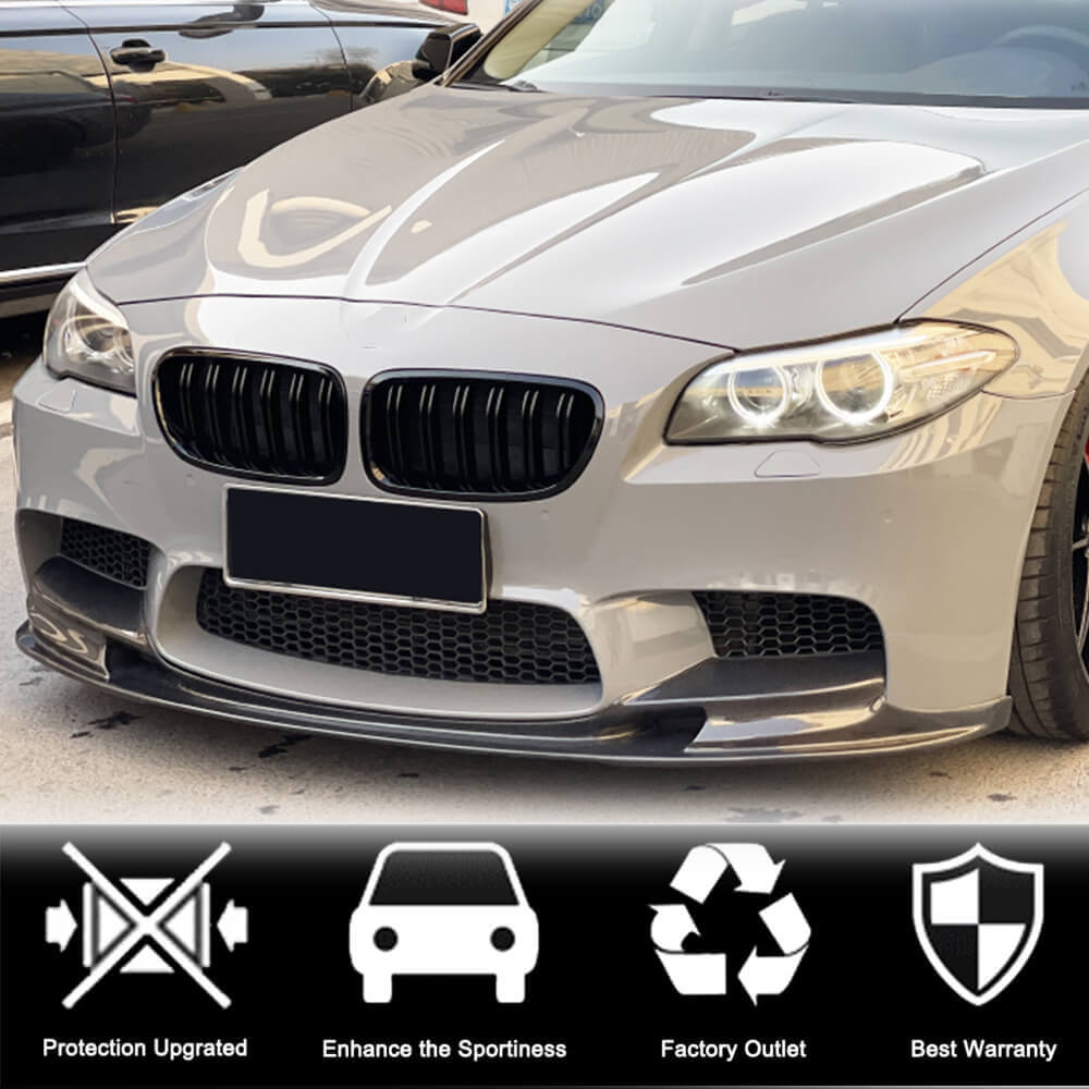 Front Bumper Lip V2 (for F10 M5, Carbon) for BMW 5 Series F10/F11 2010–2016 - image 2